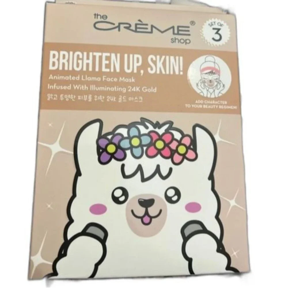3 The Creme Animated llama Face Masks Korean Beauty